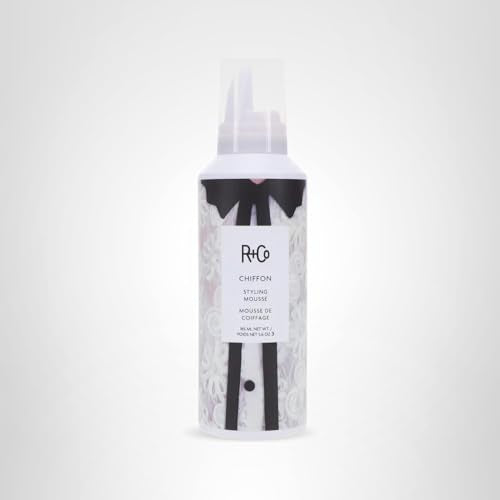 R+Co Chiffon Styling Mousse volume shot for bouncy, touchable hair