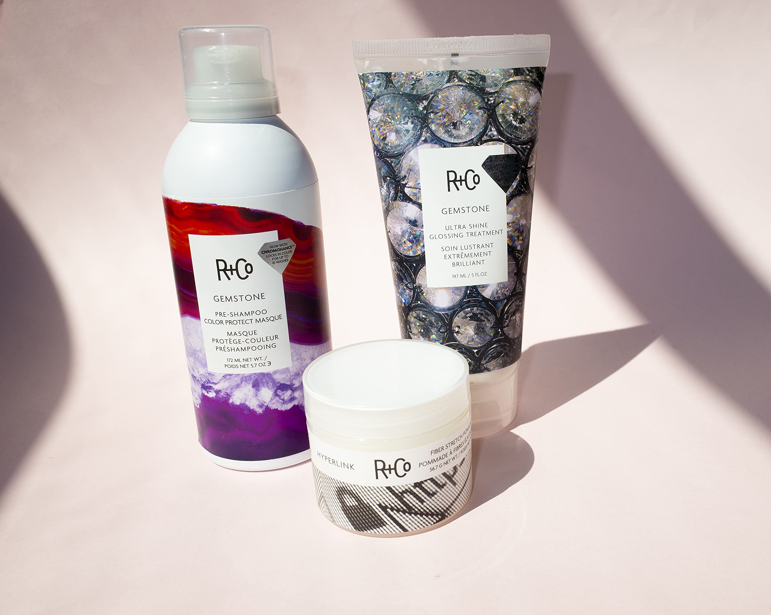 Salon-like color finish on styled hair with Gemstone Ultra Shine.
