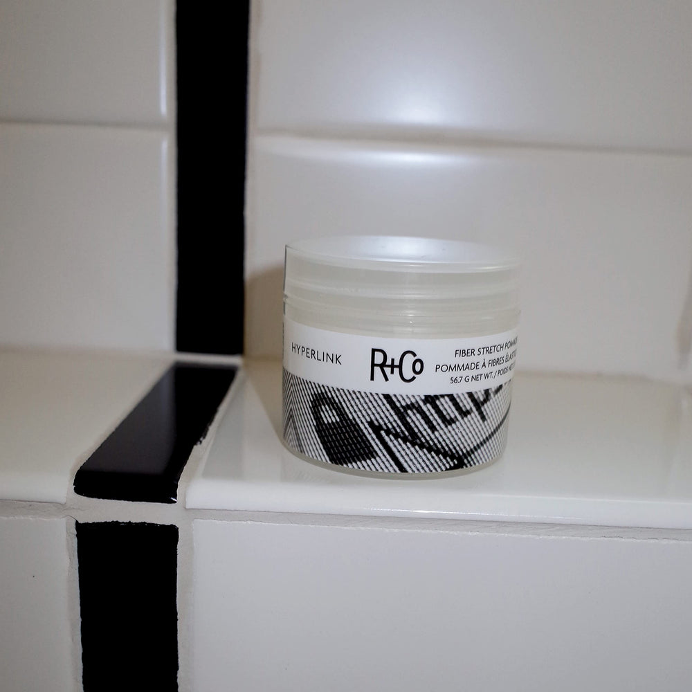 R+Co Hyperlink Fiber Stretch in-use for weightless volume and texture
