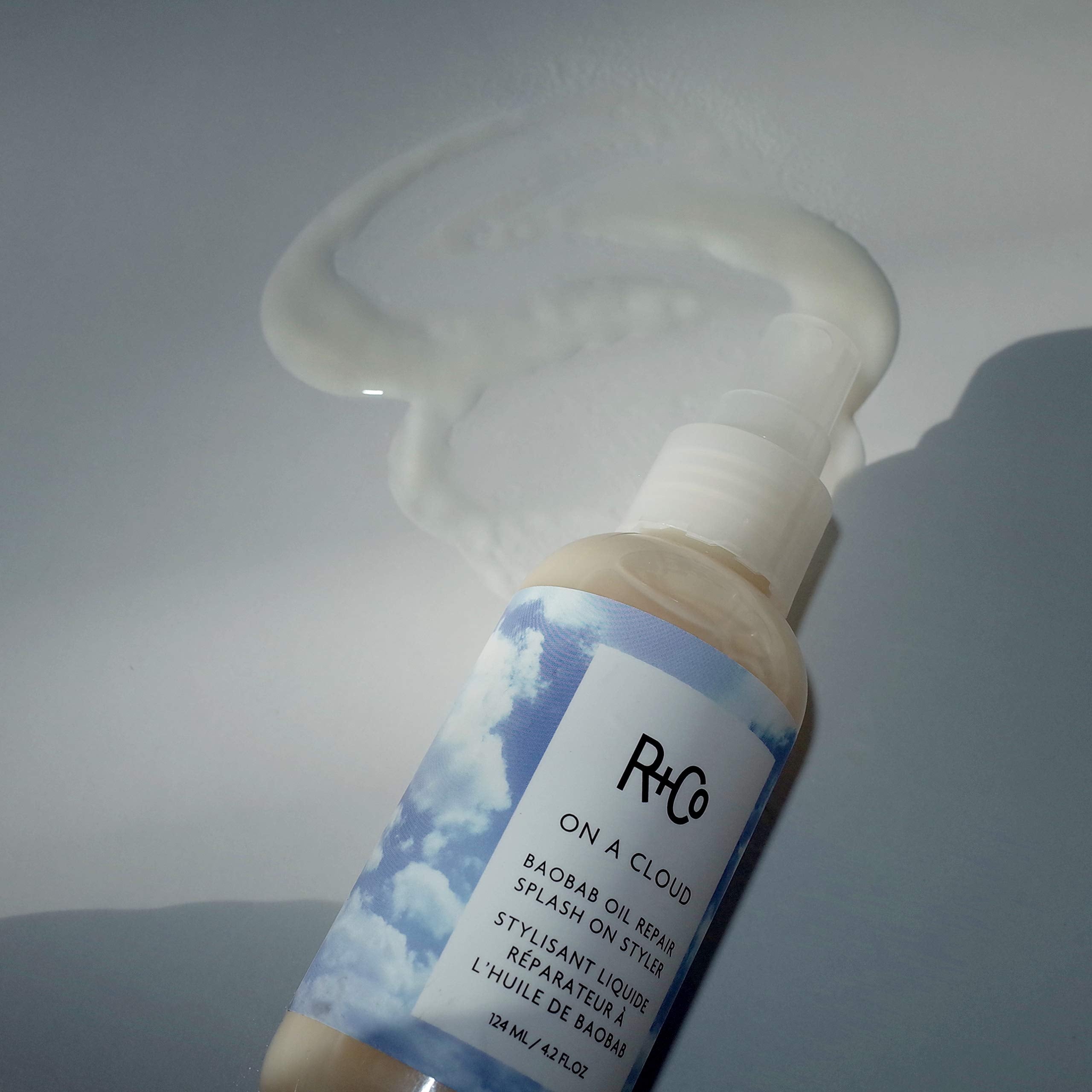 After-use finish of R+Co On A Cloud Baobab Oil Repair Splash feels soft.