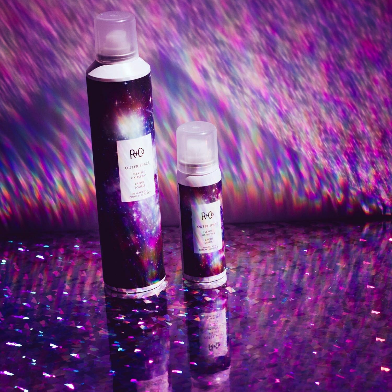 R+Co Outer Space Light Hair Spray helps build volume without weighing hair down.