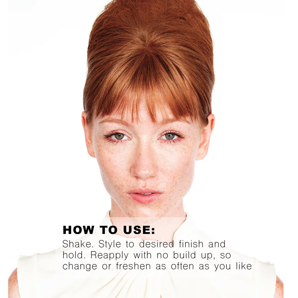 R+Co Outerspace Light Hair Spray bottle finish provides subtle shine for natural movement