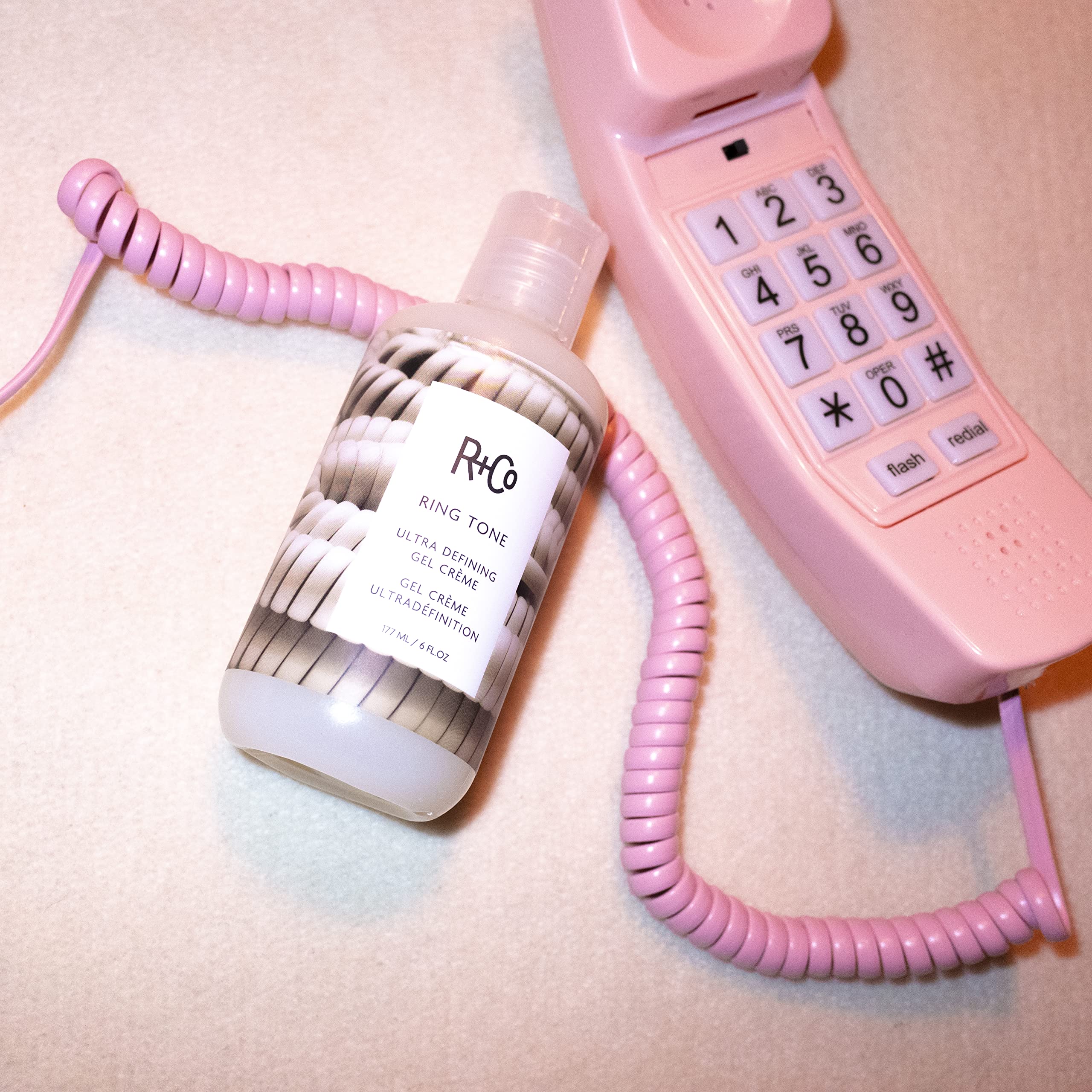 R+Co Ring Tone hair curl-definition demonstrates elongation and bounce.