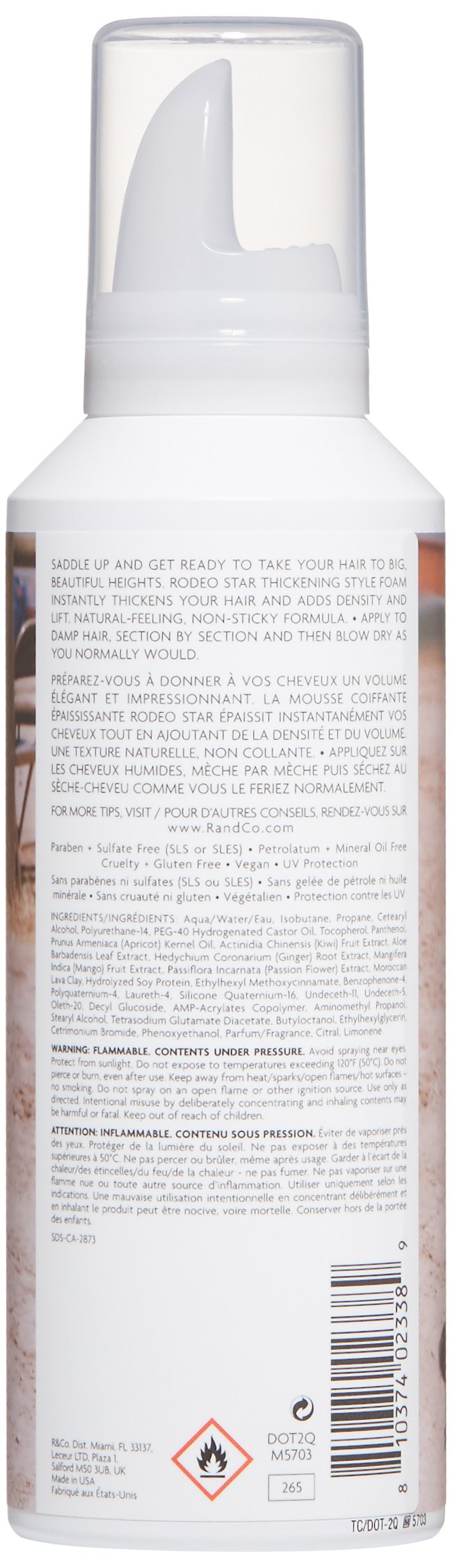 R+Co Rodeo Star foam pump action for quick lift and texture.
