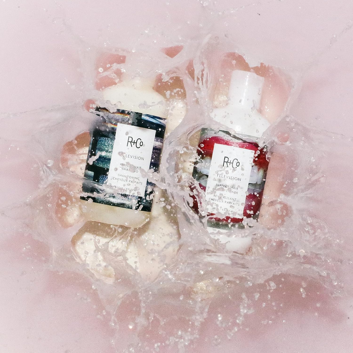 R+Co Television conditioner bottle designed to boost volume and finish