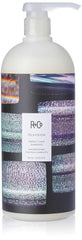 R+Co Television Perfect Hair Shampoo bottle highlights vegan formula for camera-ready shine.