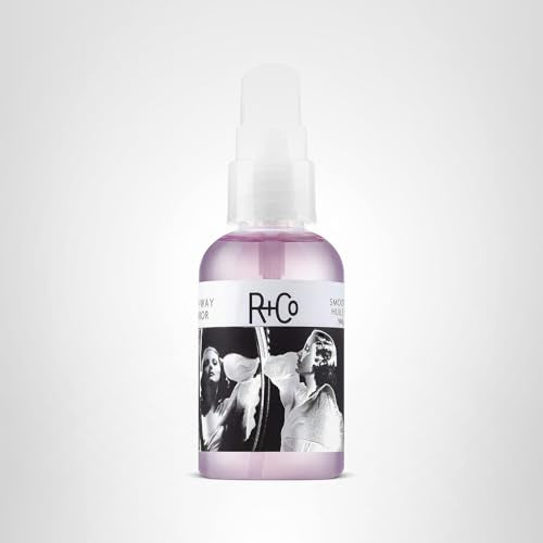 R+Co Two Way Mirror compact 60 ml bottle ideal travel-size smoothing oil.