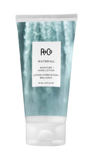 R+Co Waterfall lotion bottle front for lightweight hydration on fine hair