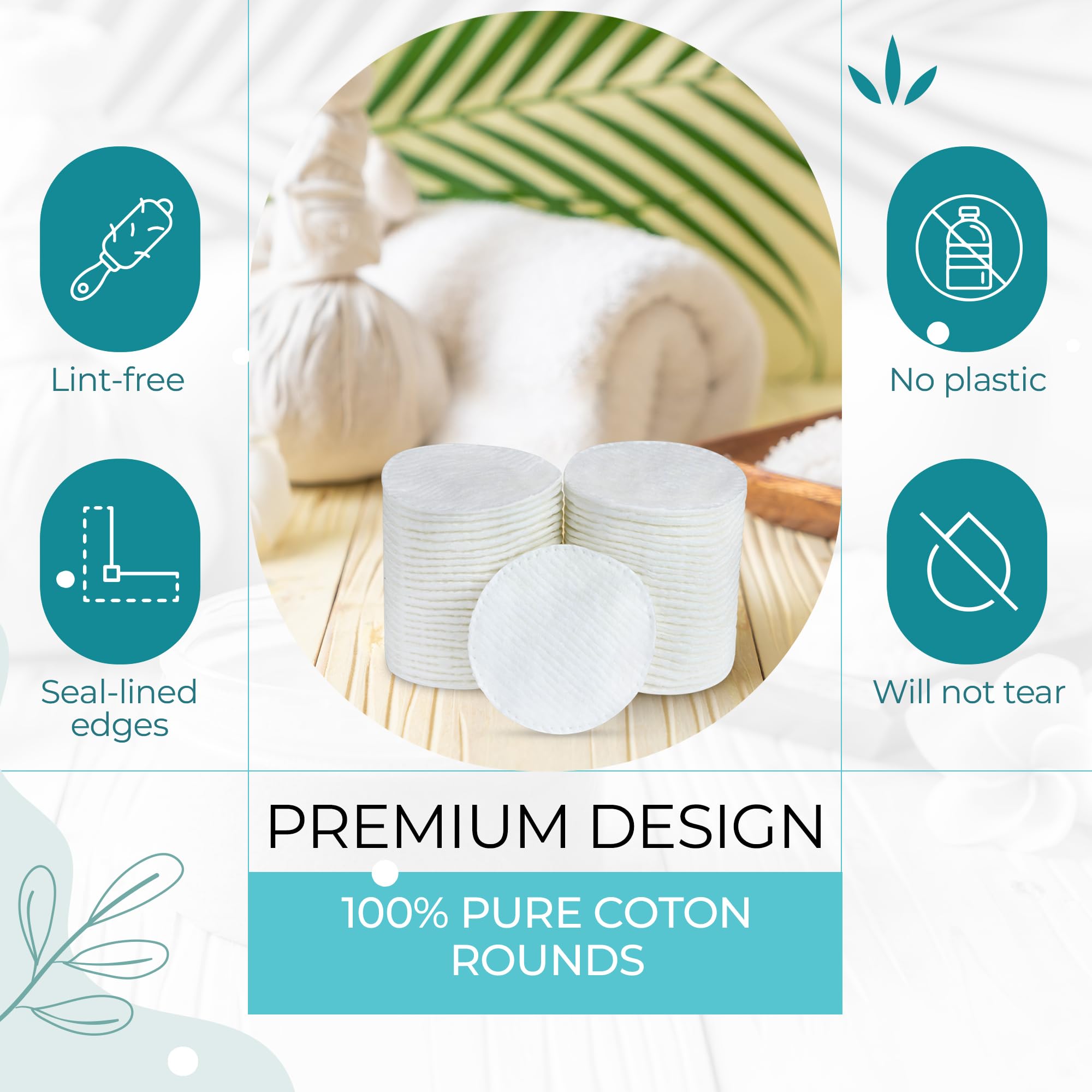 R-NEU Premium cotton rounds 100% cotton for pure, soft skin contact.