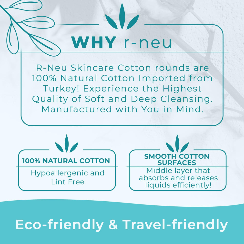 R-NEU Premium cotton rounds four-pack ready for bathroom use.