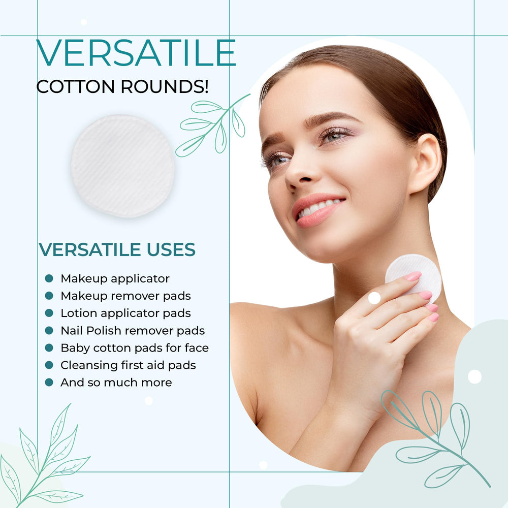 R-NEU Premium cotton rounds ideal for toner or serums.