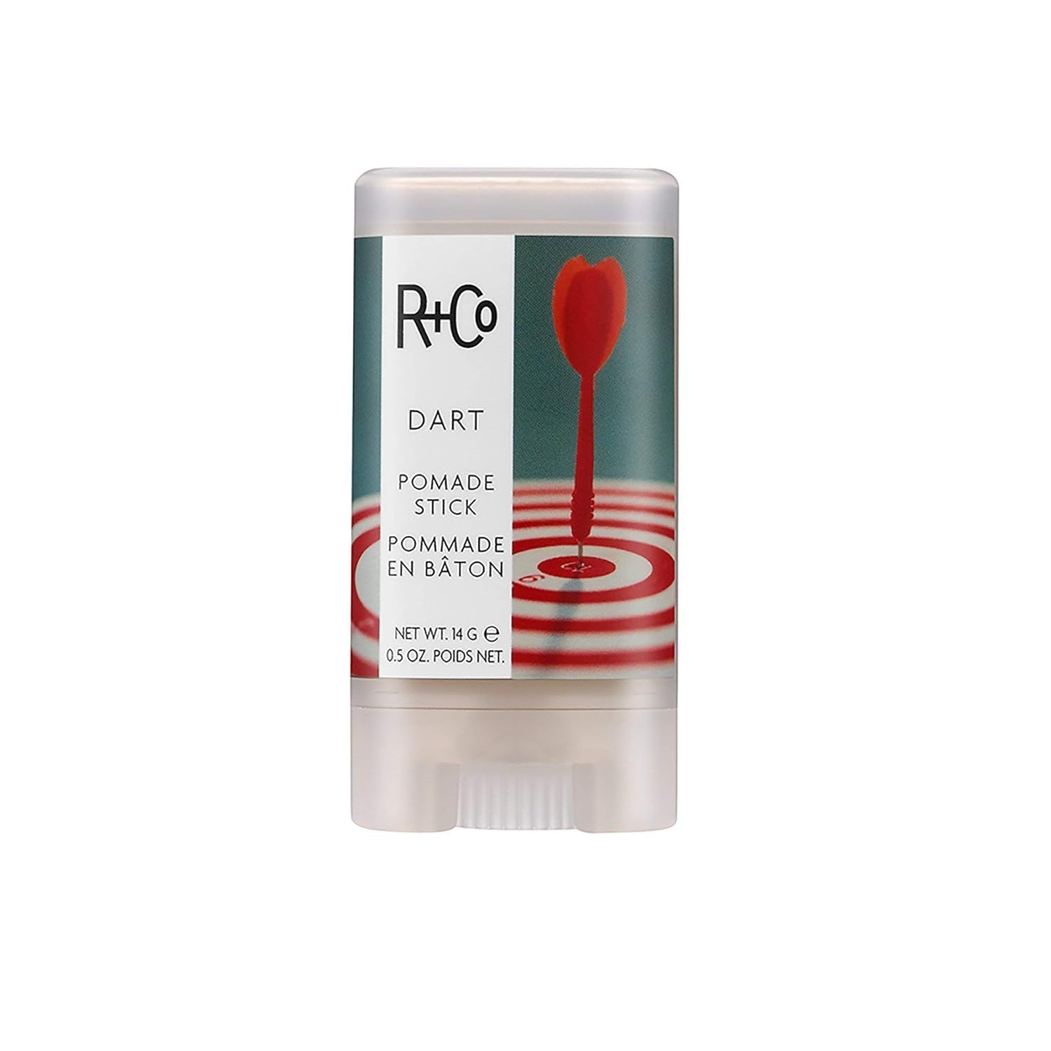 R+Co DART Hair Wax Stick application shows precise taming and sculpted texture.