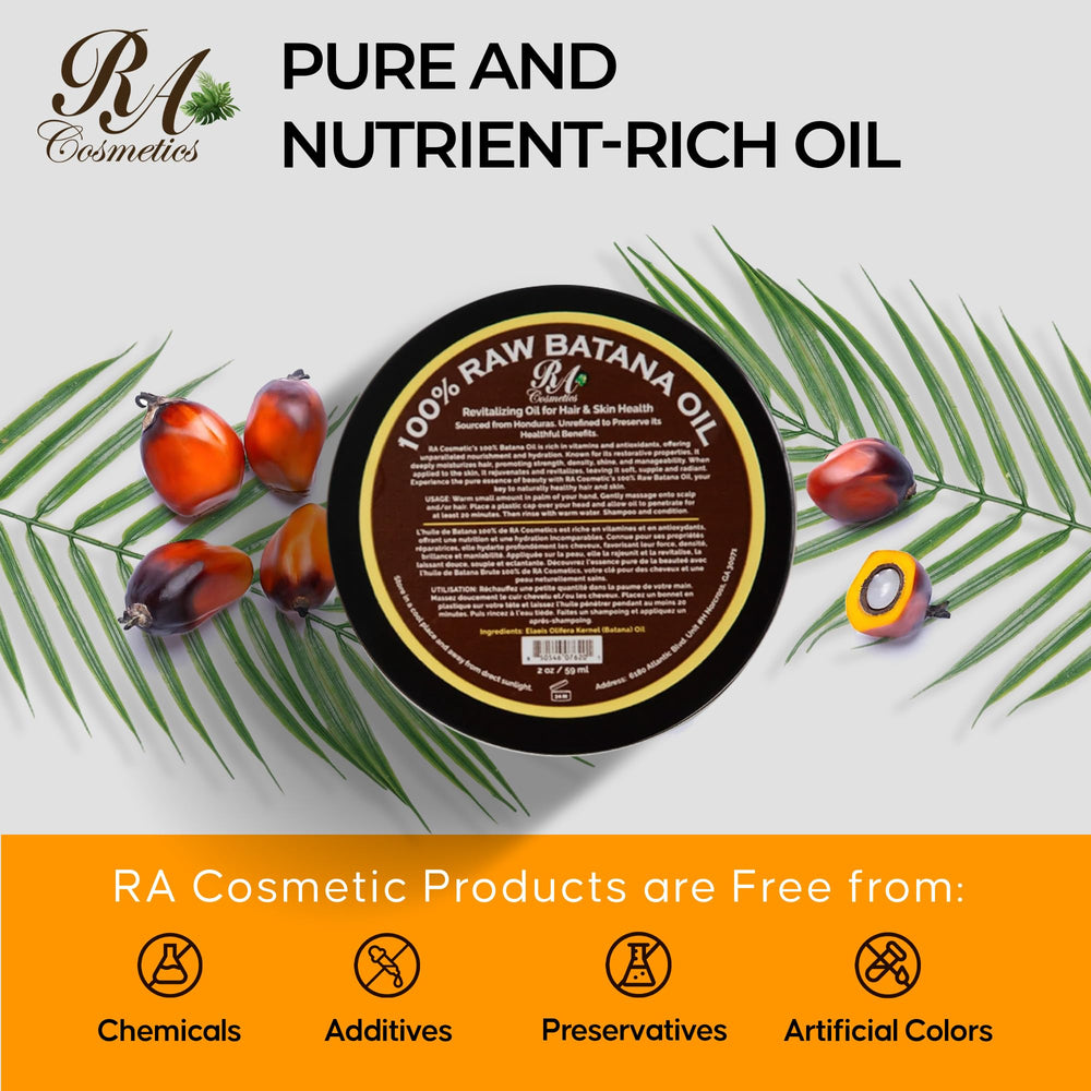 RA COSMETICS Batana Oil bottle closeup highlighting nourishing richness