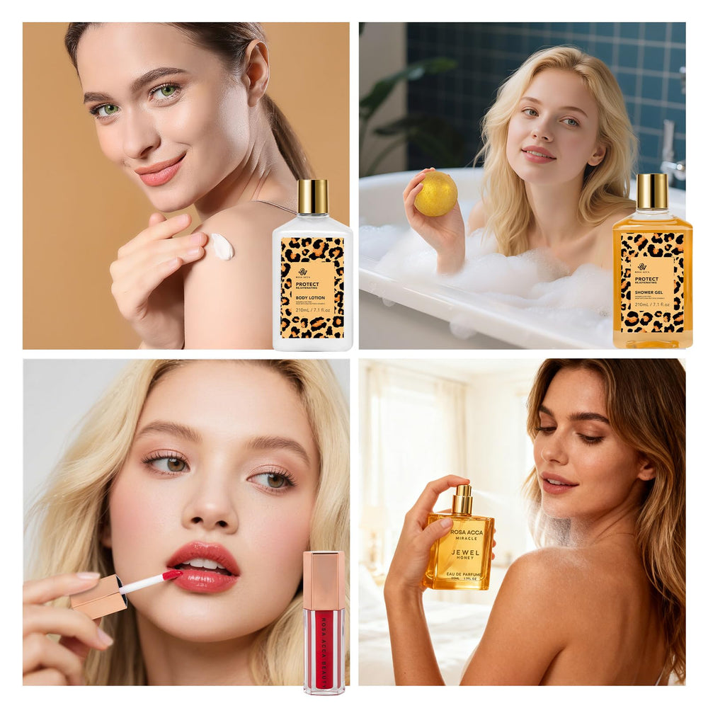 RA ROSA ACCA facial cleanser, serum, and cream nourish skin with soothing hydration.