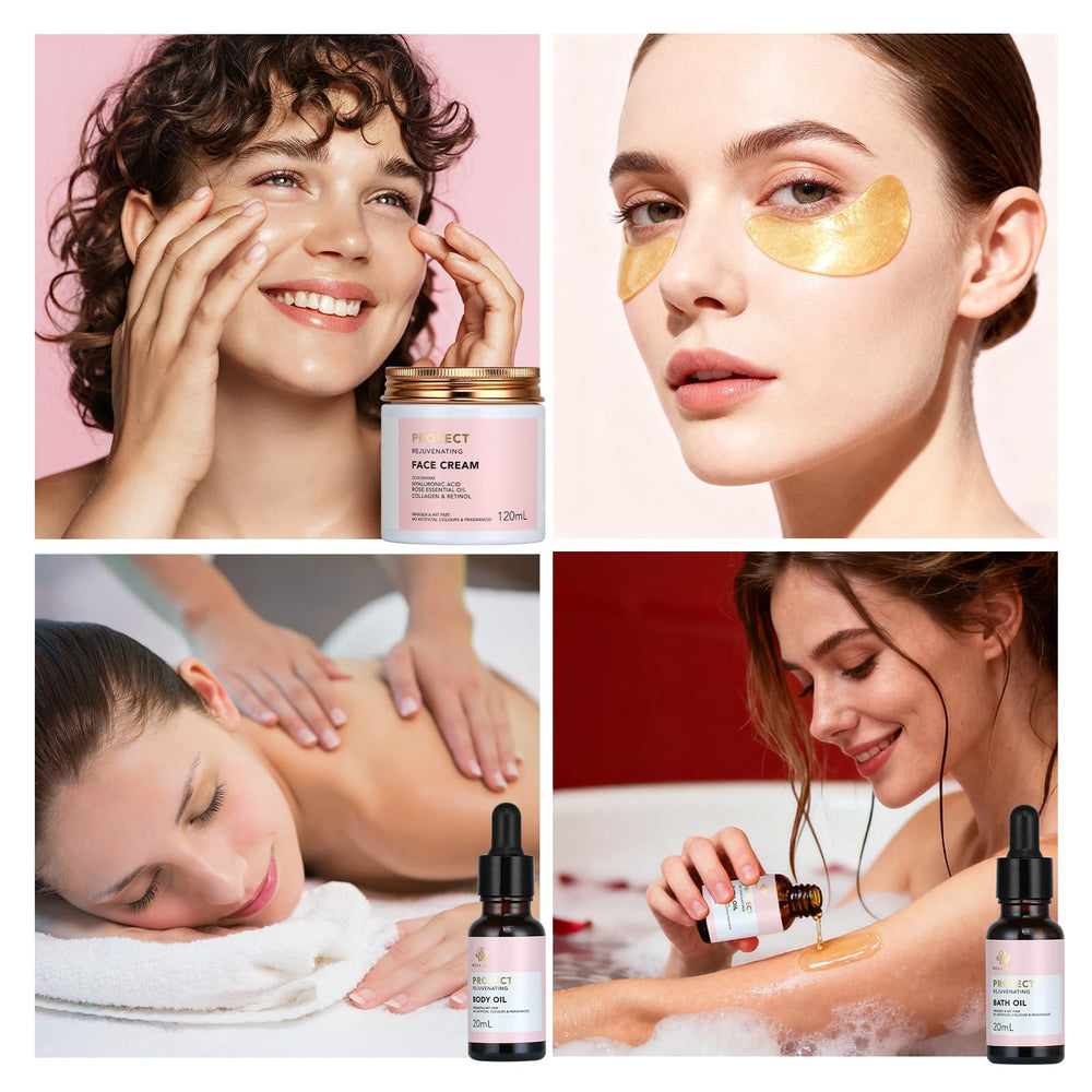 RA ROSA ACCA gel eye mask provides cooling relief during routines.