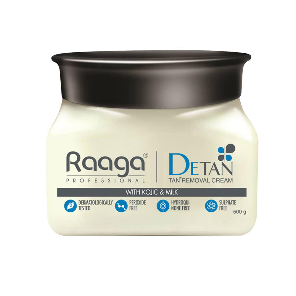 Raaga Professional De-Tan Cream pack shot highlights tan reduction potential