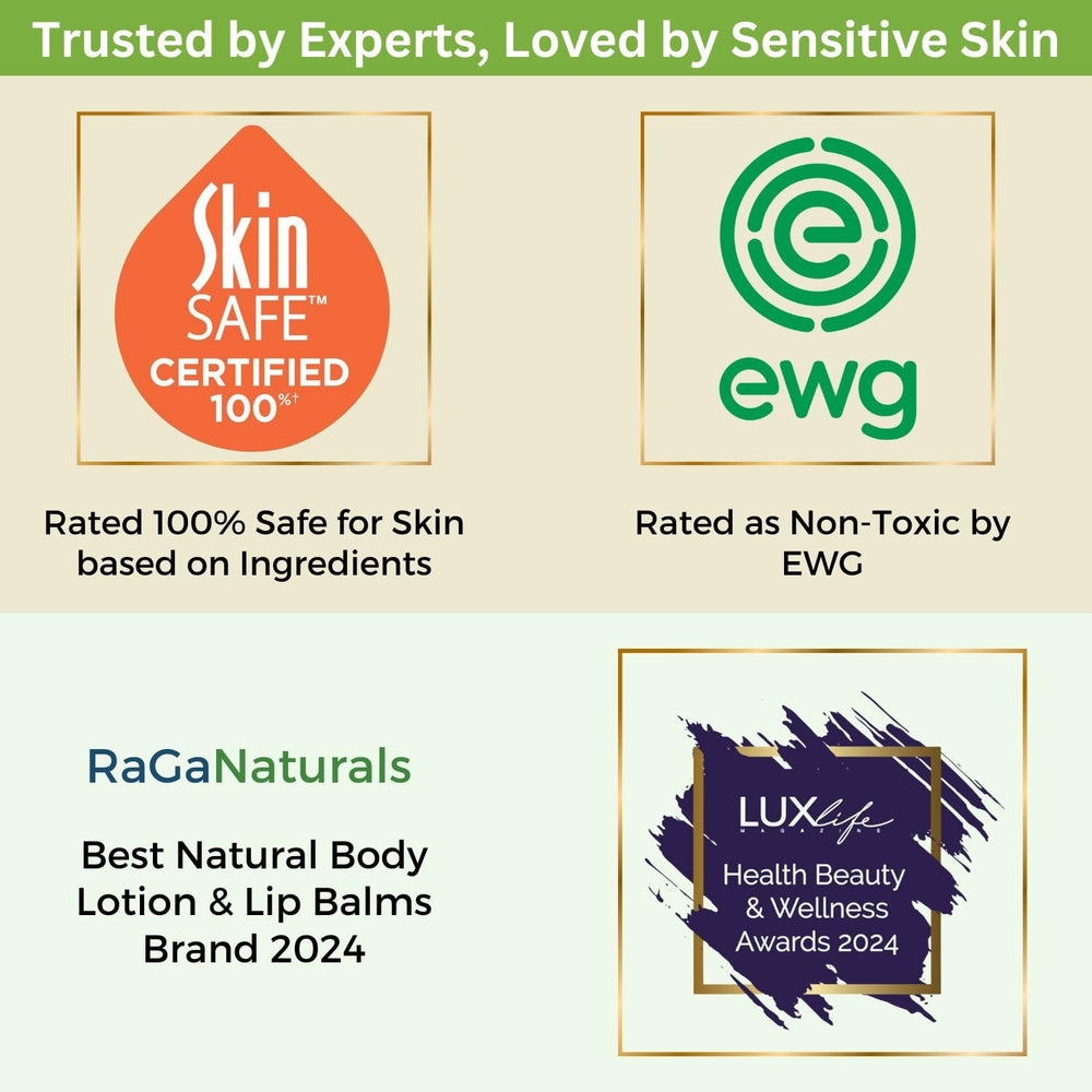 RaGaNaturals unscented lotion fragrance-free label for sensitive skin.