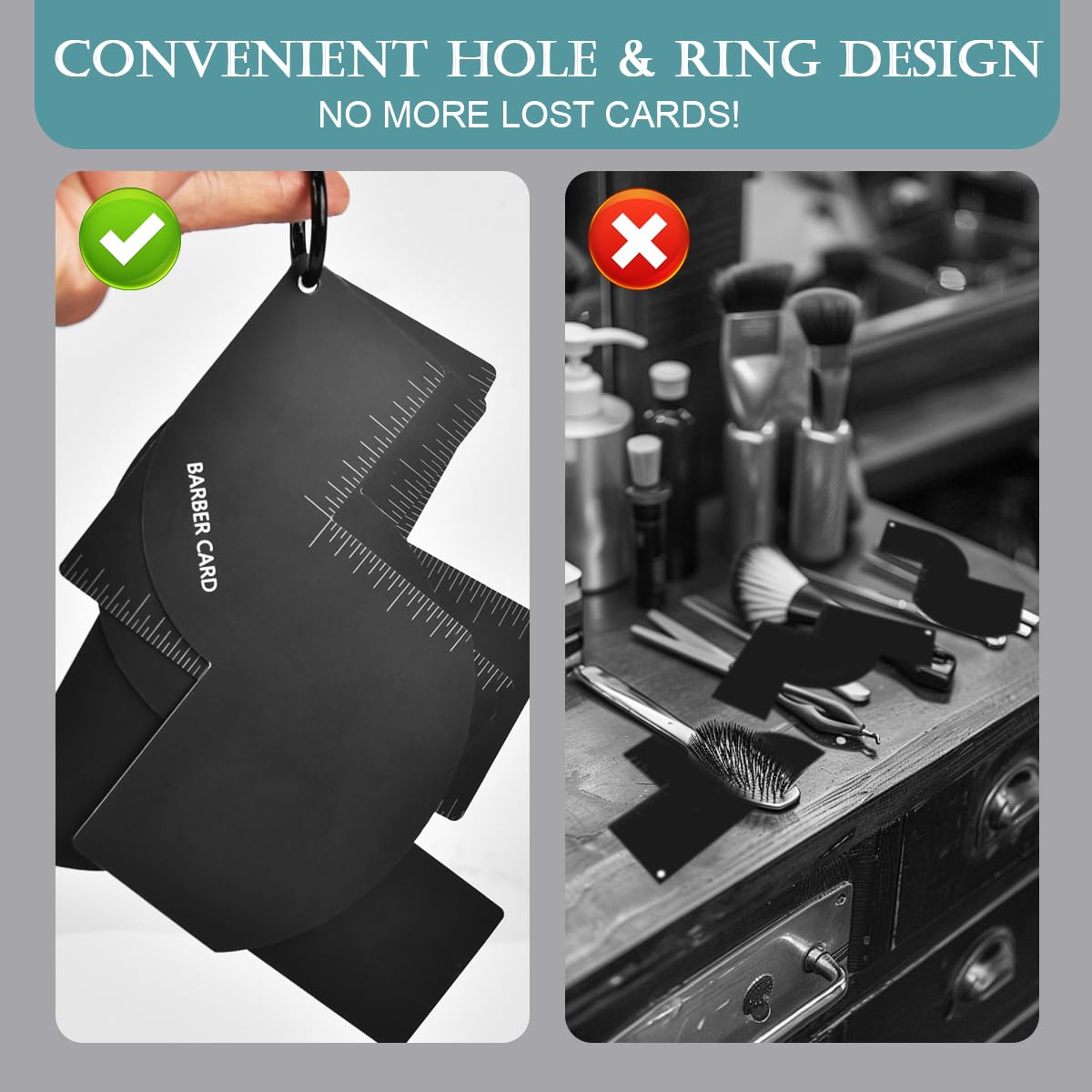 Racgrul Enhancement Card with smart storage ring keeps templates organized during busy sessions