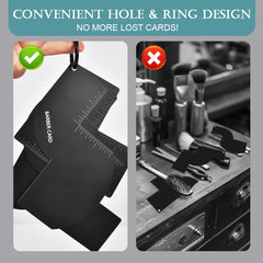 Racgrul Enhancement Card with smart storage ring keeps templates organized during busy sessions