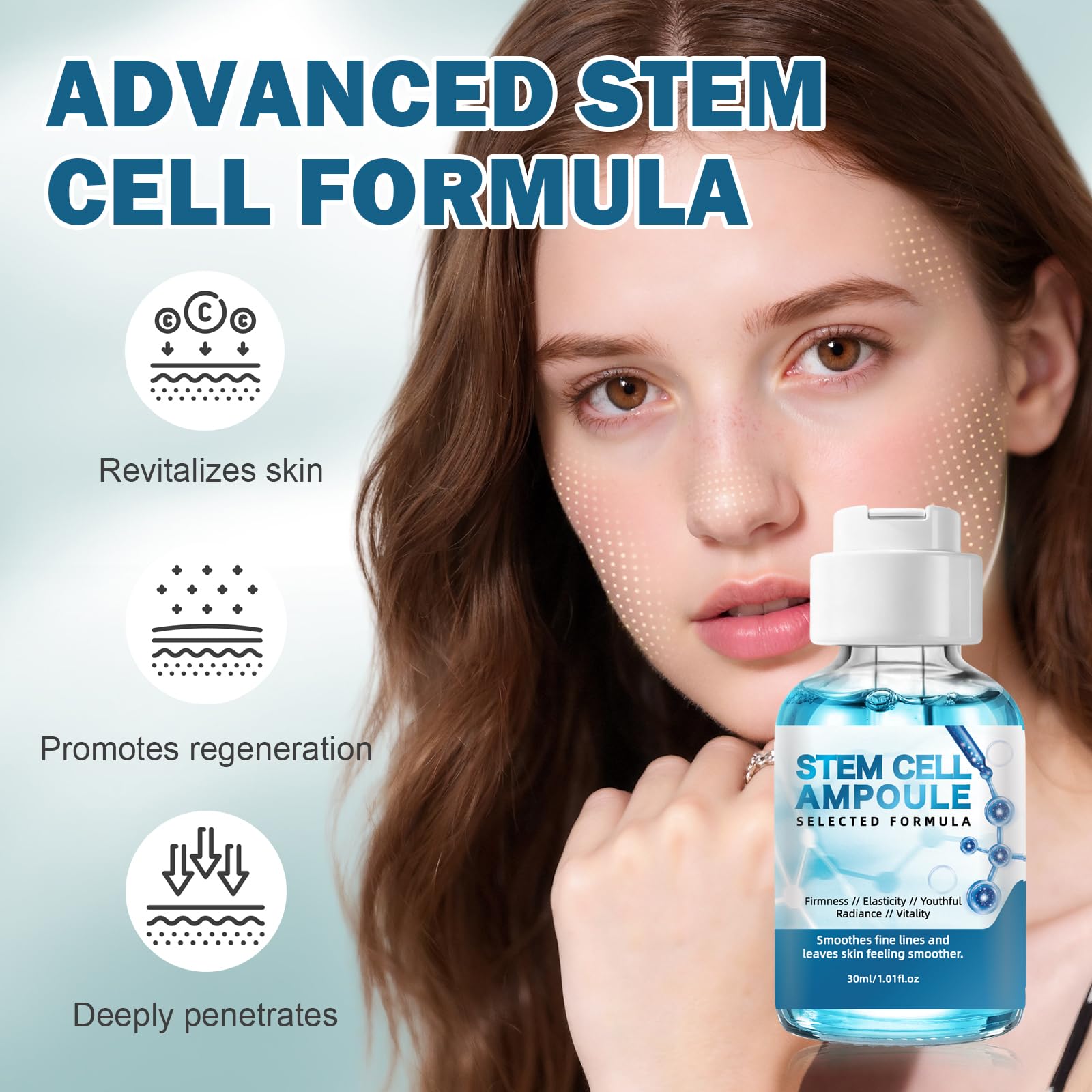 Racgrul stem cell serum ampoules, compact 1 oz, ideal for travel hydration