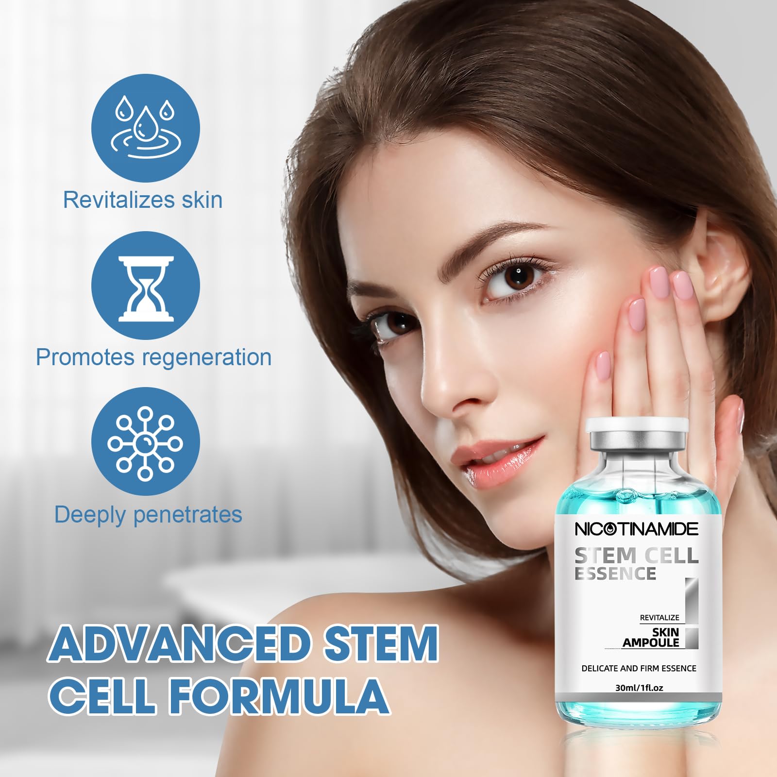Racgrul Stem Cell Serum ampoules pack showcases convenient two-piece kit for on-the-go skincare.