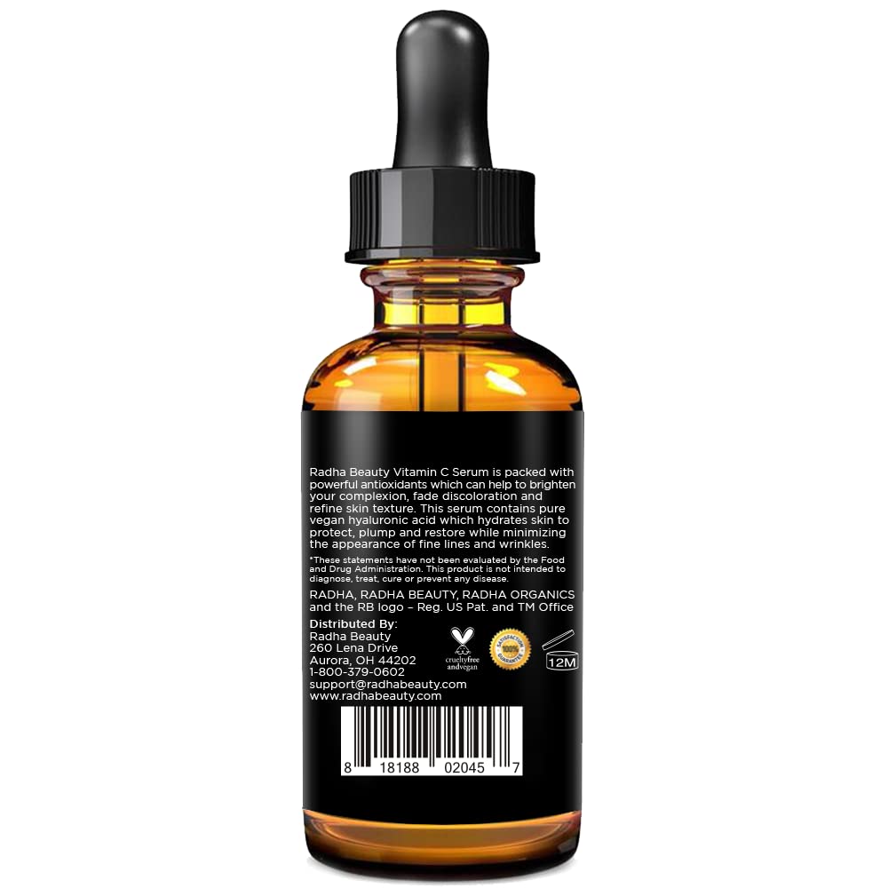 Radha Beauty Vitamin C Serum cruelty-free packaging emphasizes ethical sourcing