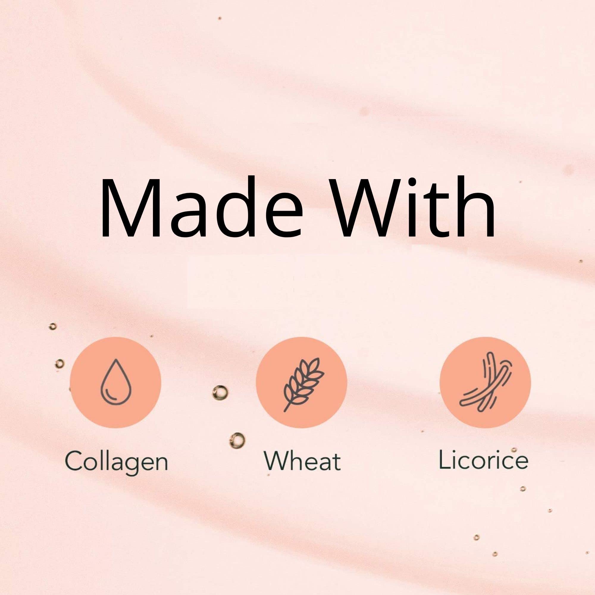 Rael collagen essence bottle and sheet mask ready for nourishing skin during a routine.