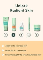 Rael Miracle Clear triple-acid blend shown for gentle exfoliation and smoother surface