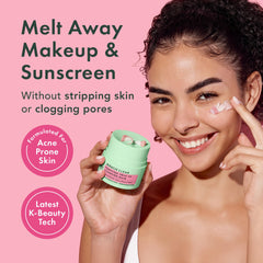 Rael makeup remover twist-up application close-up highlights precise amount control.