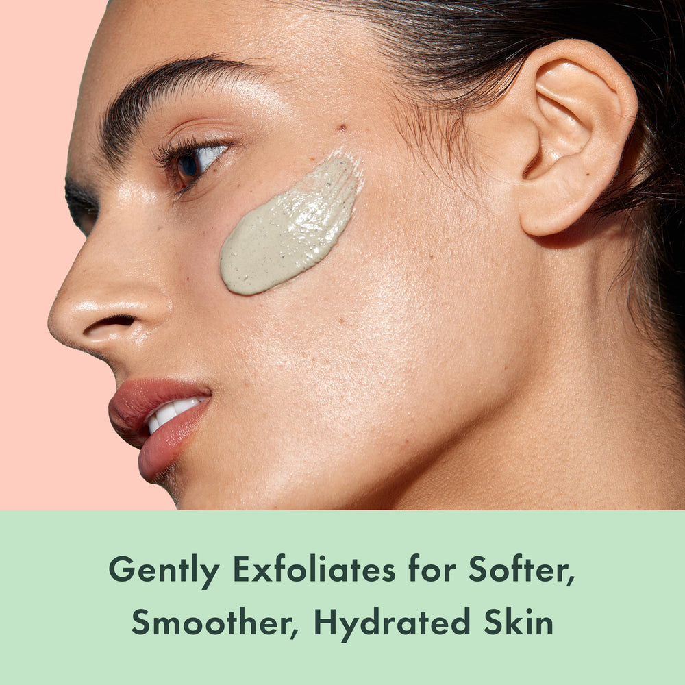 Rael Miracle Clear Clay Mask exfoliation detail with dried Cica for softer skin