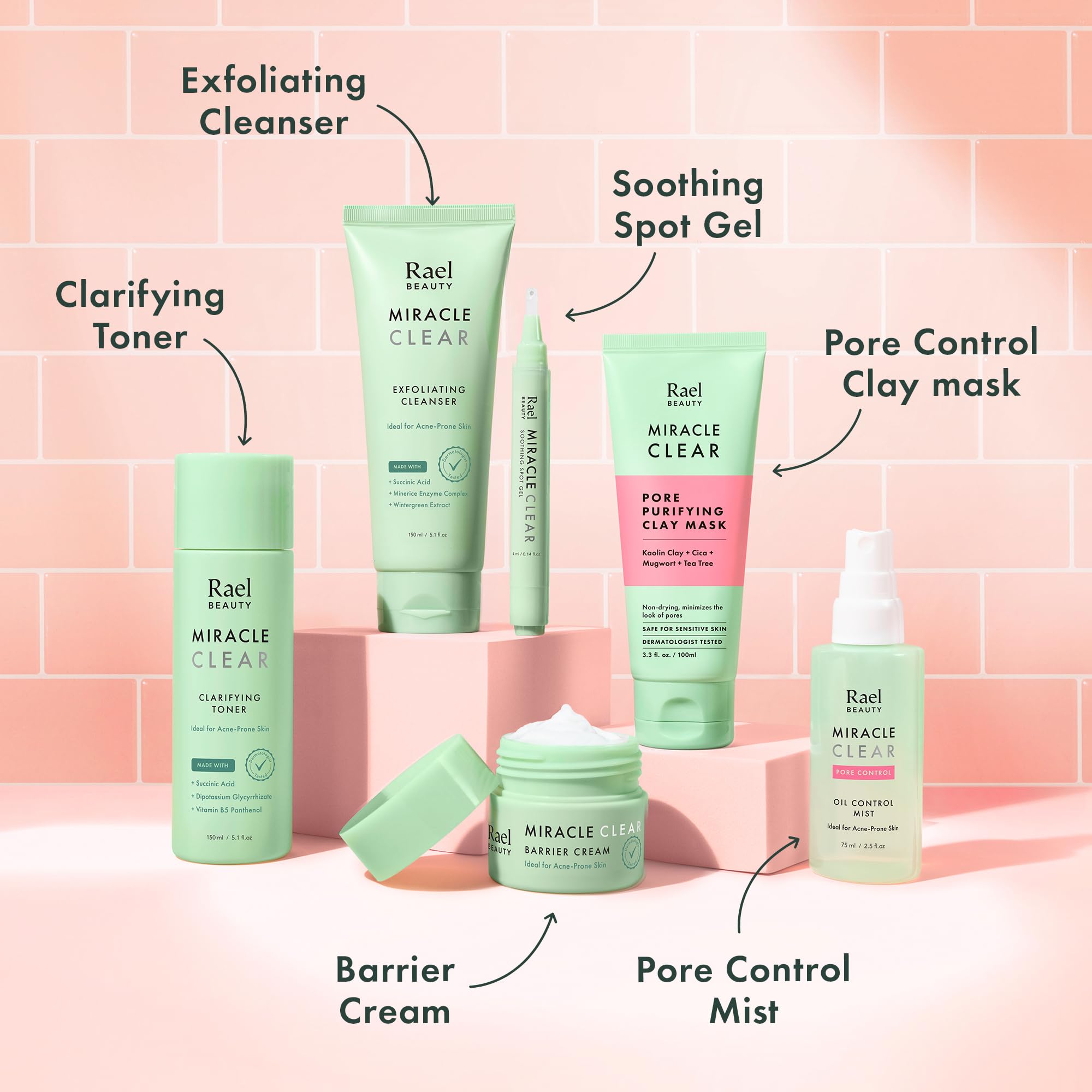 Rael Miracle Clear Clay Mask mugwort extract boosts antioxidant soothing