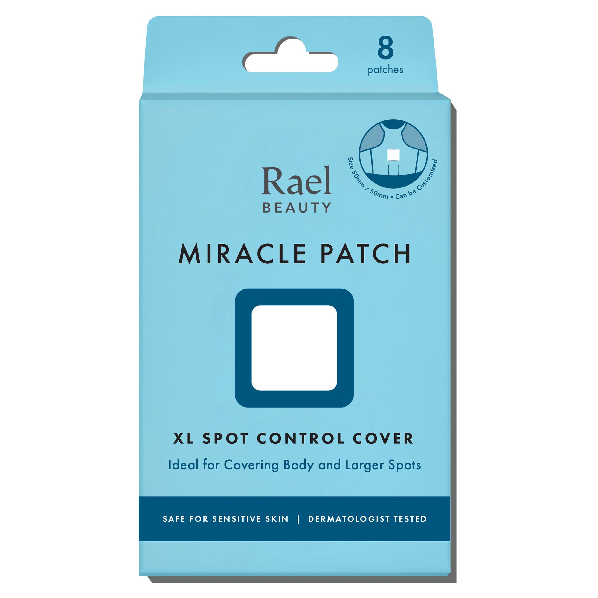 Rael Miracle XL patch packaging demonstrates easy, discreet spot care.