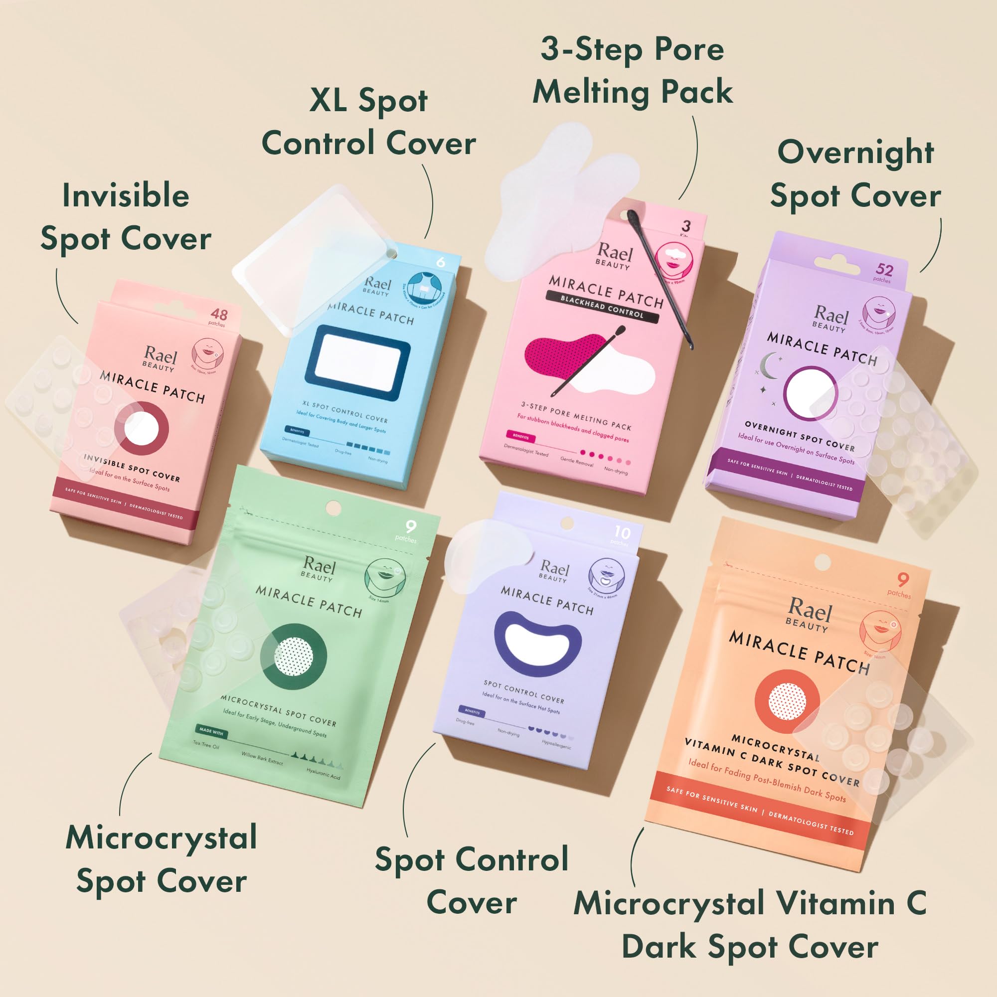 Rael pimple patches 10-count-pack supports a convenient on-the-go routine.