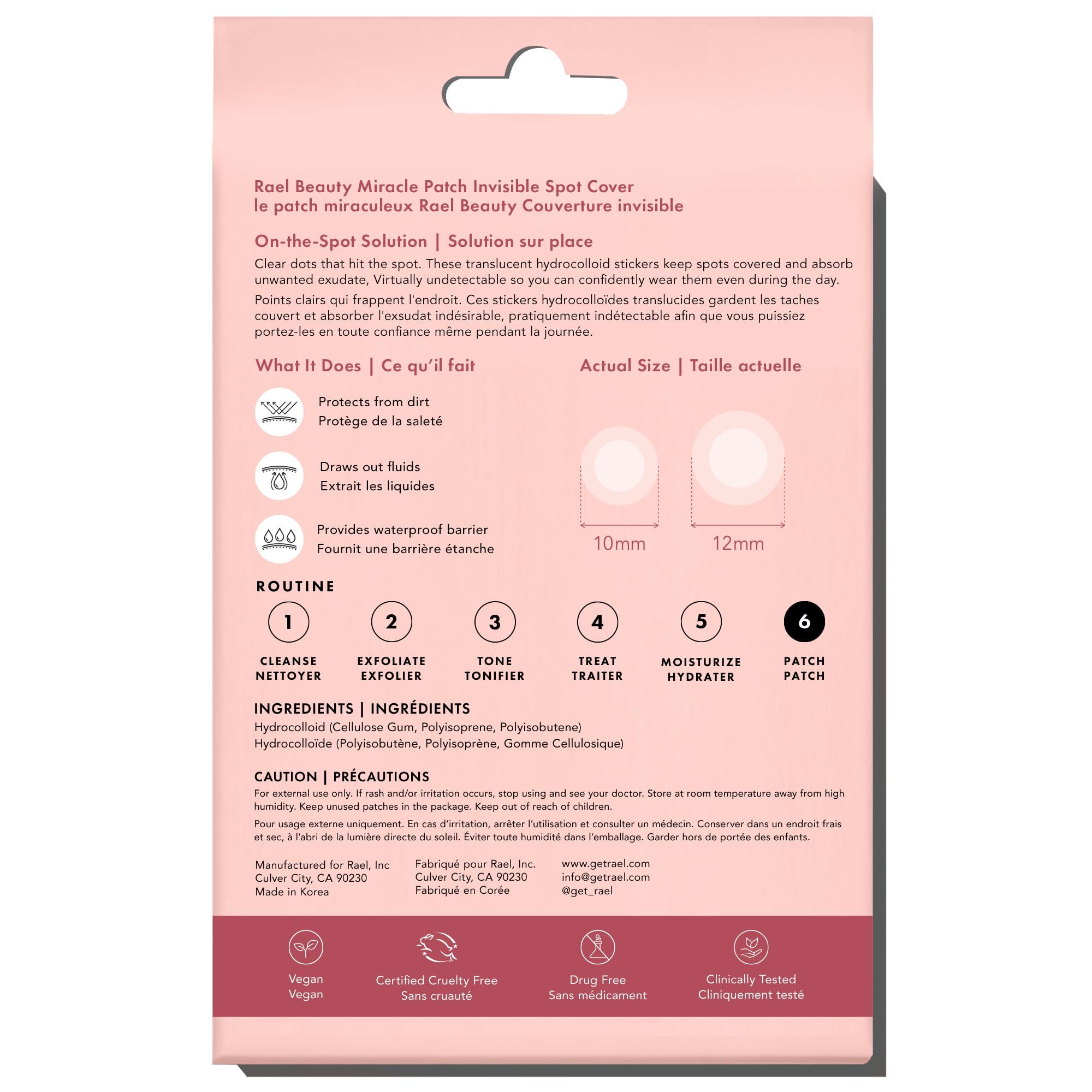 Rael Pimple Patches showing absorption of blemish fluids.
