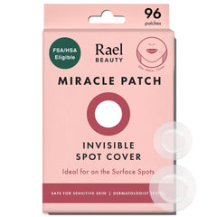 Rael pimple patches coverage close-up showing discreet blemish protection.