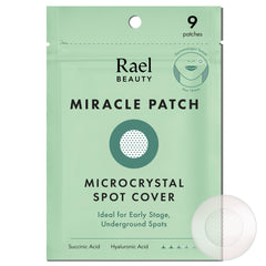 Rael Pimple Patches Miracle Microcrystal Spot Cover on skin provides discreet blemish protection.