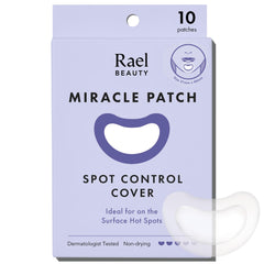 Rael pimple patches closeup shows discreet hydrocolloid protection for breakouts.