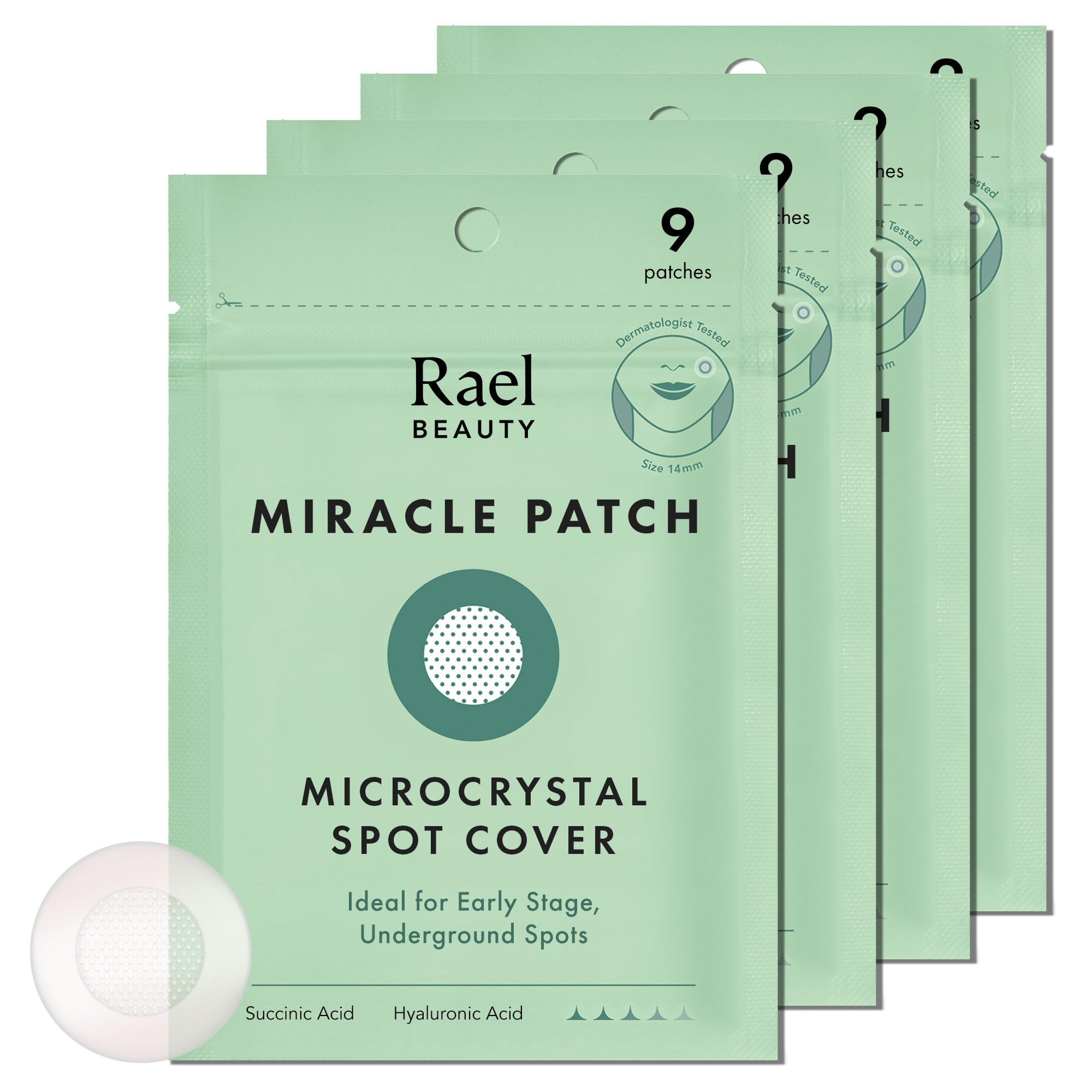 Rael pimple patches on face show discreet protection for early blemishes