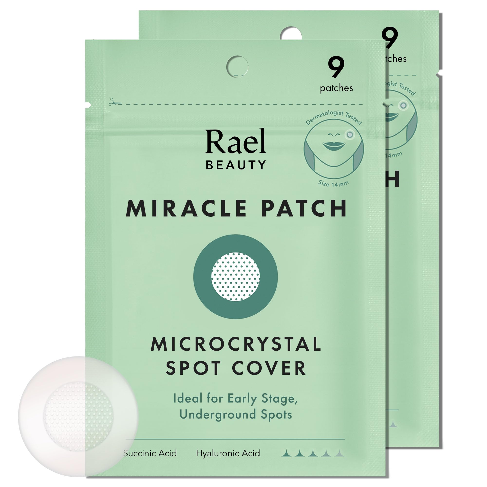 Rael pimple patches packaging for discreet blemish care