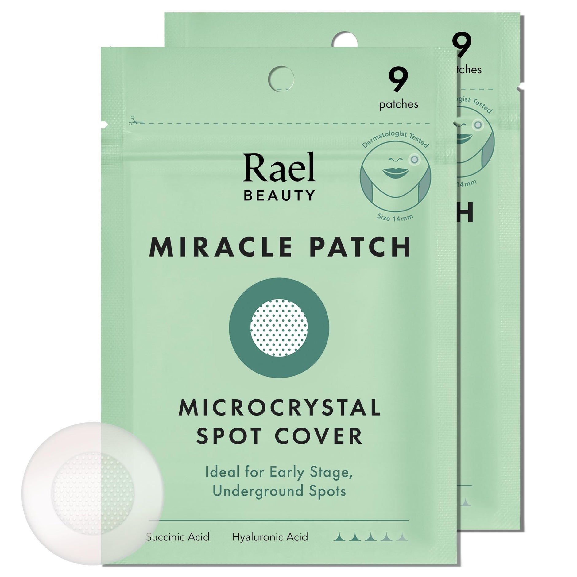 Rael pimple patches packaging for discreet blemish care