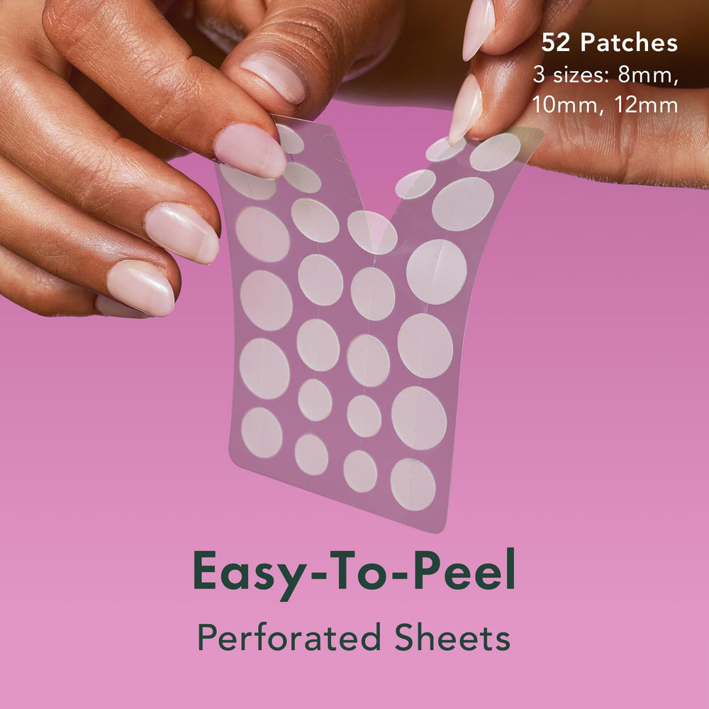 Rael patches closeup shows thicker adhesion for long-wear protection.