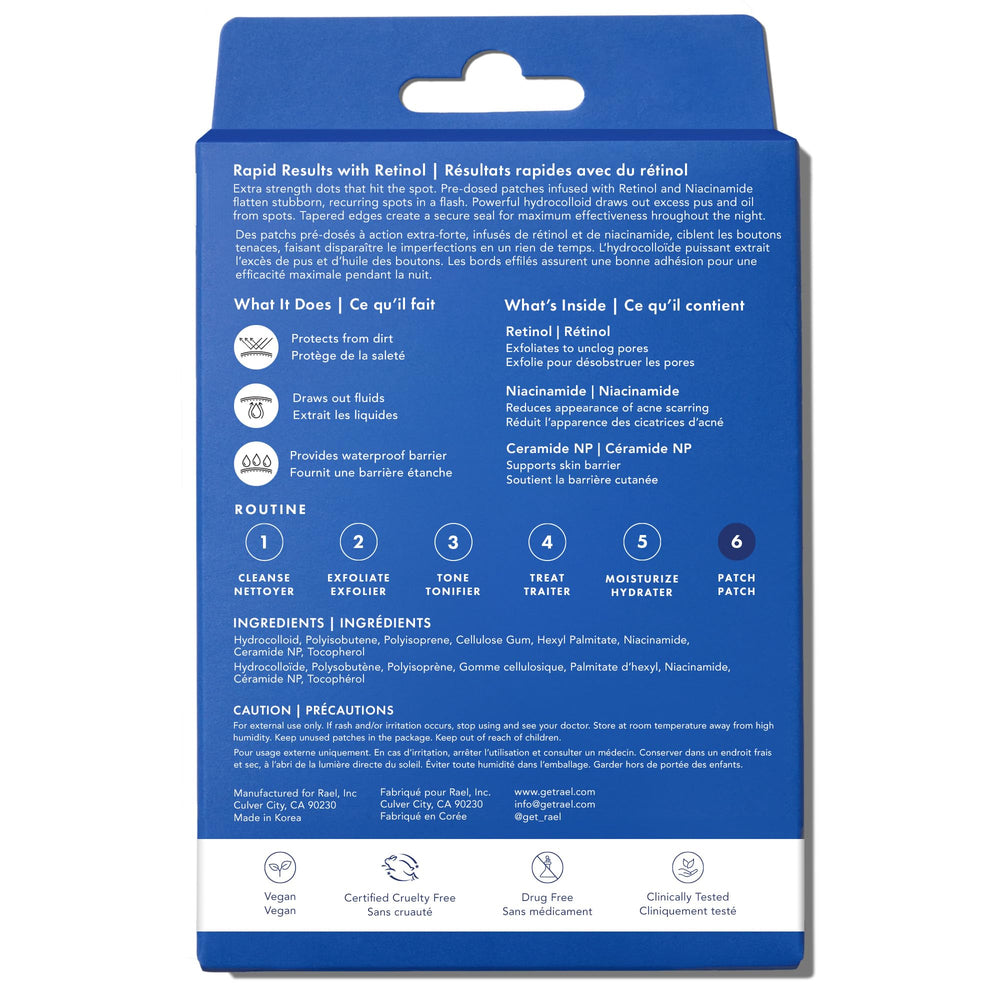 Rael pimple patches travel-friendly pack ready for on-the-go spot care.