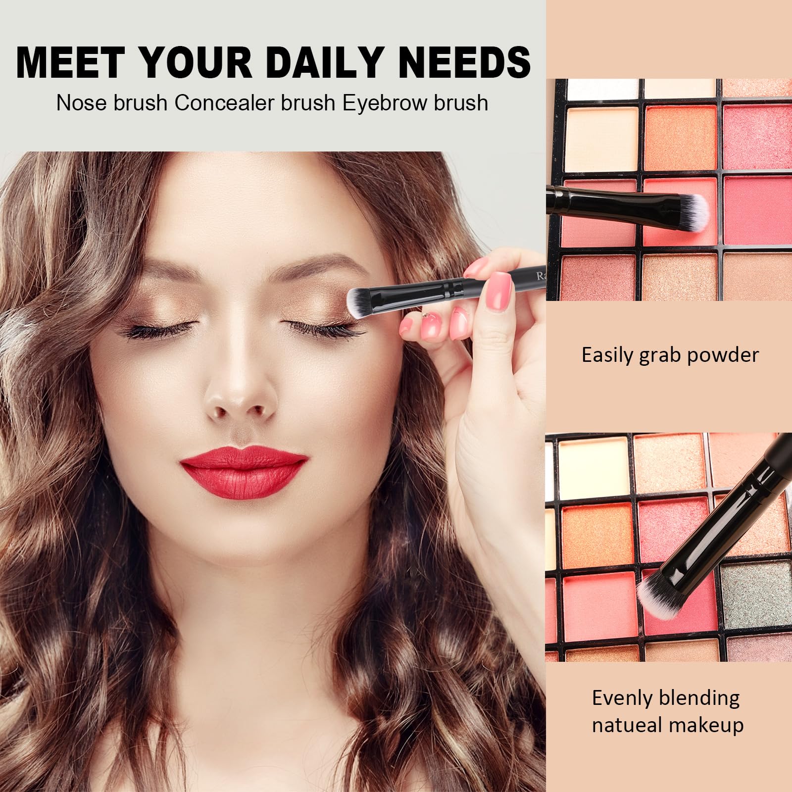 Raffaello labeled wooden handles support beginner-friendly, precise makeup results.