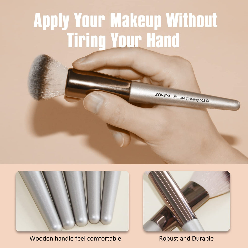 Raffaello ZOREYA synthetic bristles deliver soft, dense feel suitable for sensitive skin.