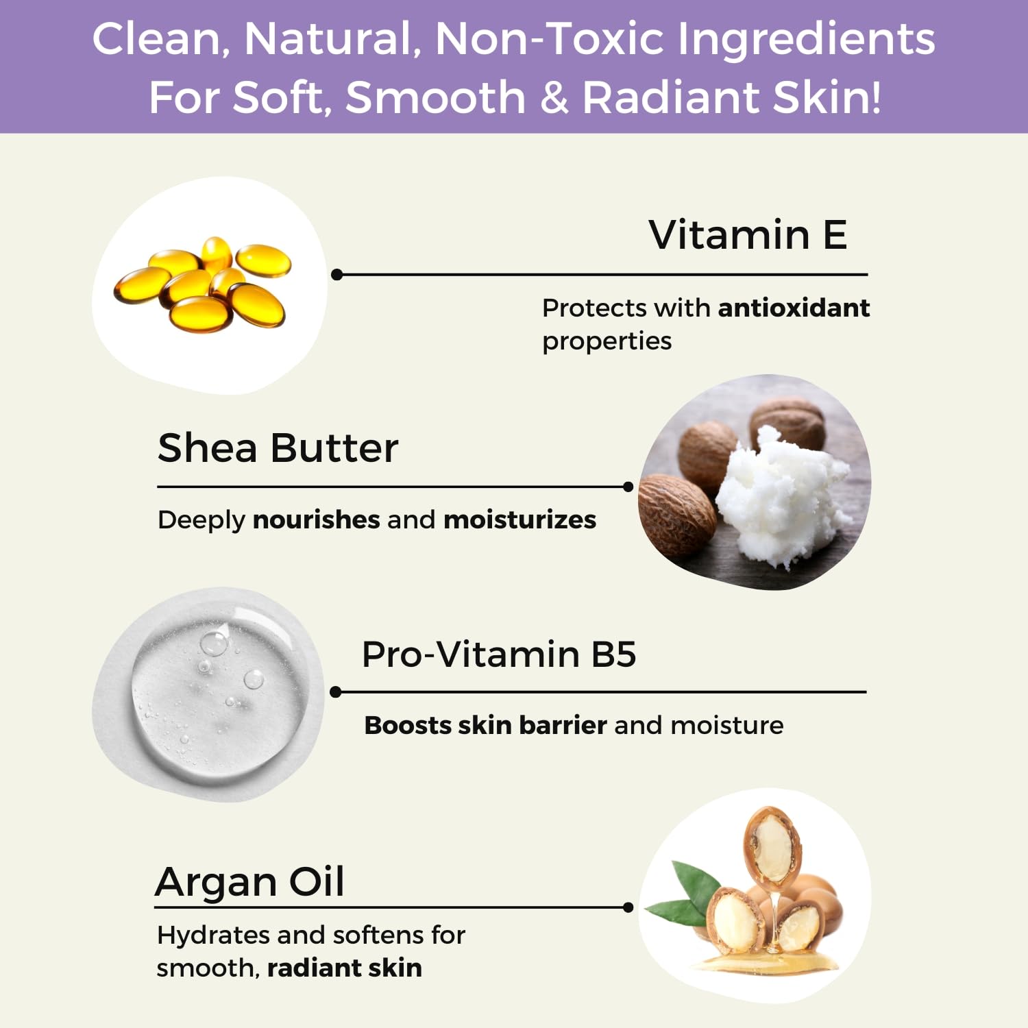 RaGaNaturals non greasy texture shot conveys quick absorption and lasting moisture