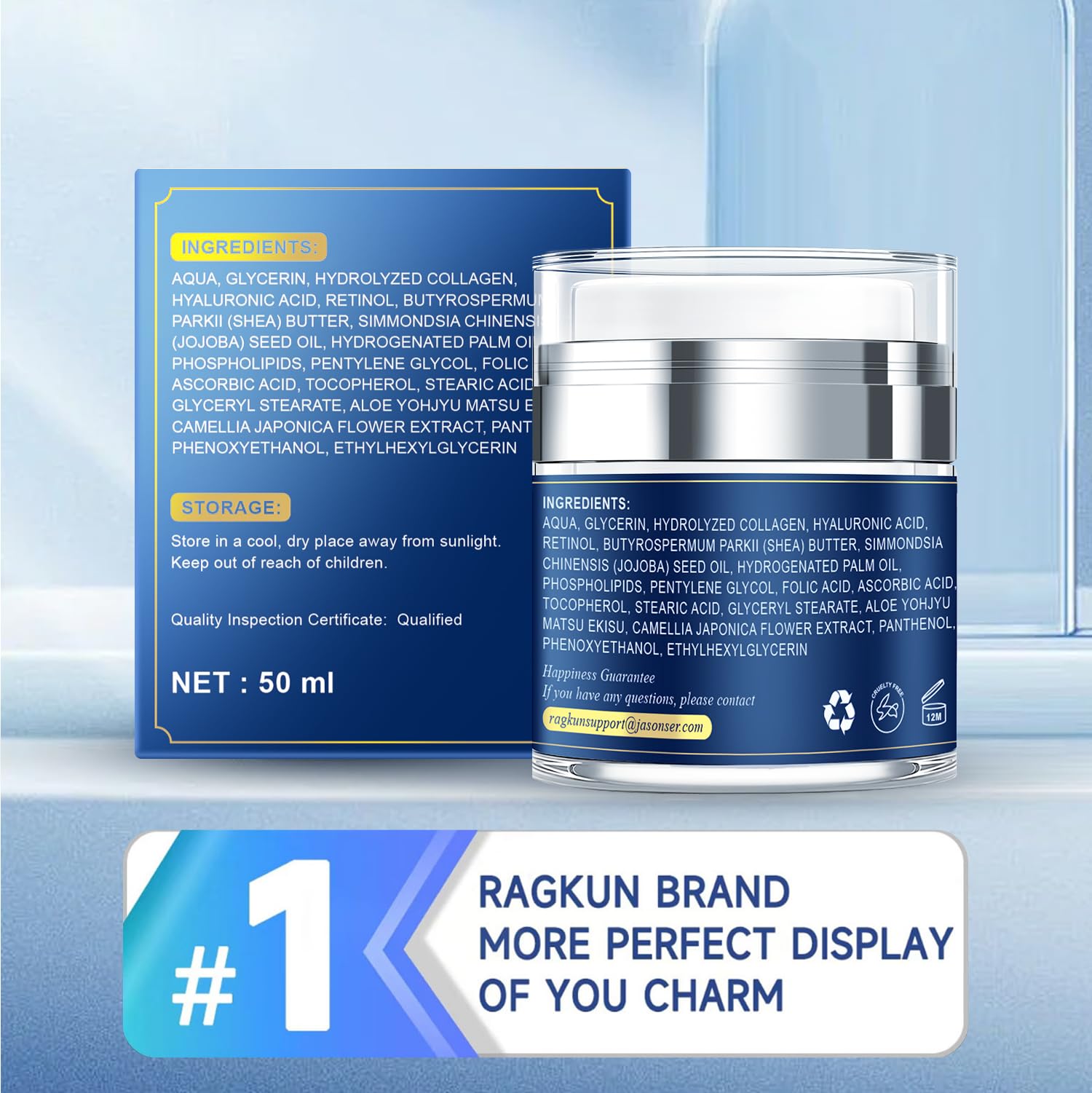Ragkun All skin types photo conveys gentle, soothing formula for sensitive skin.