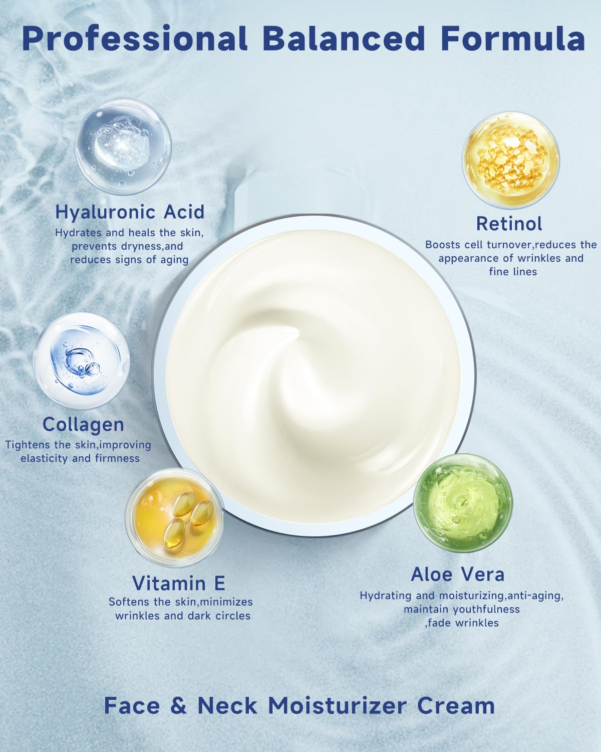 Ragkun Hyaluronic acid droplets illustrate deep hydration and skin plumping.