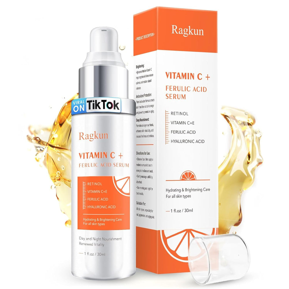 Ragkun Vitamin C Serum pump-dispense enables easy daily brightening and hydration.