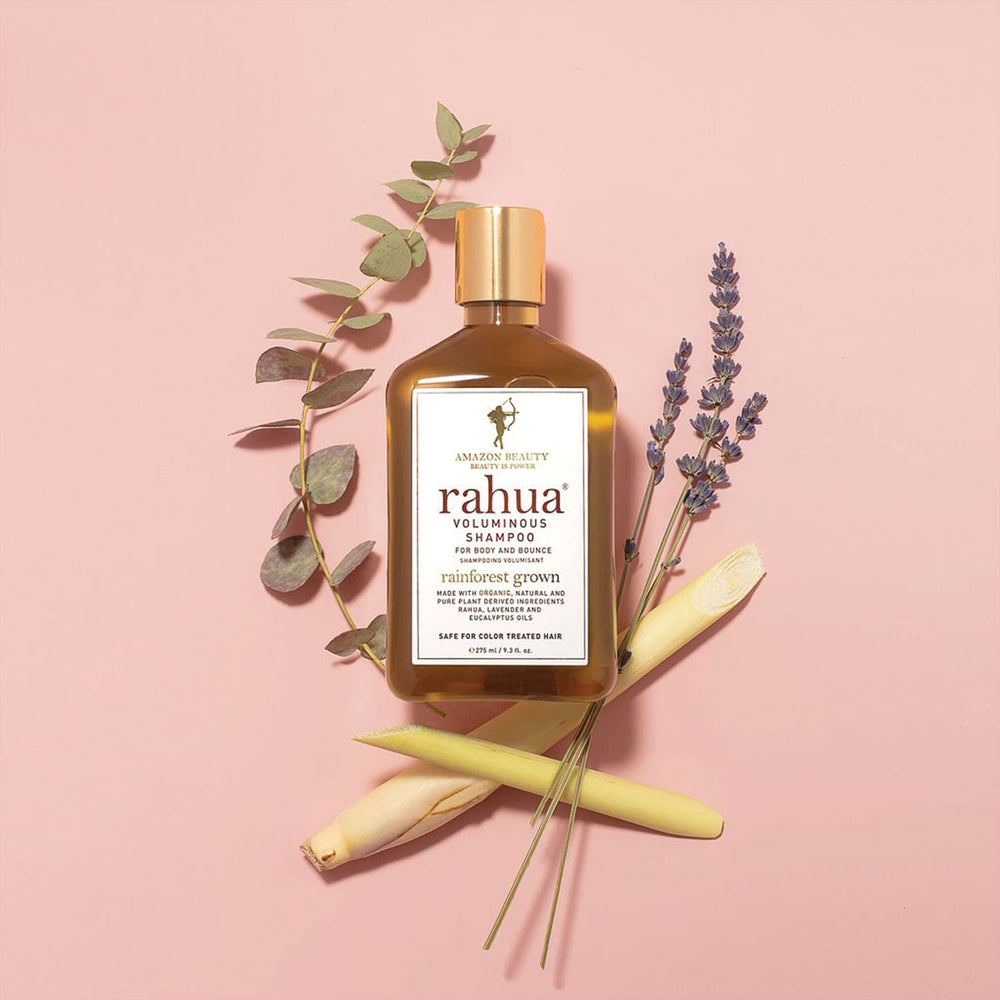 Rahua Voluminous Shampoo after-use volume demonstrating fuller-looking hair.