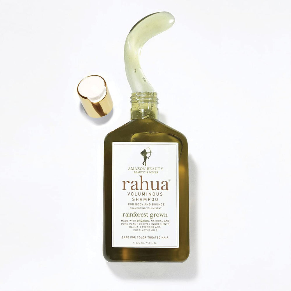 Rahua Voluminous Shampoo lemongrass essence highlighting clarifying aroma.